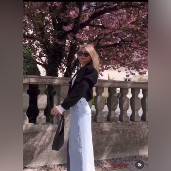 ZARA NEW WITH TAGS Z1975 DENIM MIDI SKIRT - Picture 4 of 12